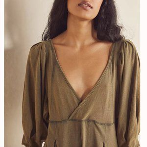 Free People Lotta Love Romper - Olive Smoke